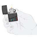 Зажигалка ZIPPO Шахматные фигуры с черным матовым покрытием | Chess Pieces Black Matte, латунь/сталь, черная 38x13x57 мм для нанесения логотипа