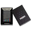 Зажигалка ZIPPO Шахматные фигуры с черным матовым покрытием | Chess Pieces Black Matte, латунь/сталь, черная 38x13x57 мм для нанесения логотипа