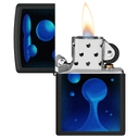 Зажигалка ZIPPO Лавовая лампа с покрытием черный свет | Lava Lamp Black Light, латунь/сталь, черная,матовая 38x13x57 мм для нанесения логотипа