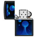 Зажигалка ZIPPO Лавовая лампа с покрытием черный свет | Lava Lamp Black Light, латунь/сталь, черная,матовая 38x13x57 мм для нанесения логотипа