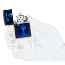 Зажигалка ZIPPO Лавовая лампа с покрытием черный свет | Lava Lamp Black Light, латунь/сталь, черная,матовая 38x13x57 мм для нанесения логотипа