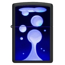 Зажигалка ZIPPO Лавовая лампа с покрытием черный свет | Lava Lamp Black Light, латунь/сталь, черная,матовая 38x13x57 мм для нанесения логотипа
