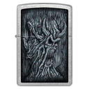 Зажигалка ZIPPO Дерево зла с покрытием поцарапанный хром | Evil Tree Street Chrome, латунь/сталь, серебристая, 38x13x57 мм для нанесения логотипа