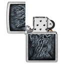Зажигалка ZIPPO Дерево зла с покрытием поцарапанный хром | Evil Tree Street Chrome, латунь/сталь, серебристая, 38x13x57 мм для нанесения логотипа