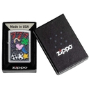 Зажигалка ZIPPO Талисманы удачи с покрытием поцарапанный хром | All Luck Street Chrome, латунь/сталь, серебристая, 38x13x57 мм для нанесения логотипа
