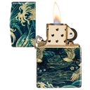 Зажигалка ZIPPO Восточный мотив с покрытием Искусственно состаренная латунь на 540 | Eastern 540 Tumbled Brass, латунь/сталь, зеленая, 38x13x57 мм для нанесения логотипа