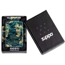Зажигалка ZIPPO Восточный мотив с покрытием Искусственно состаренная латунь на 540 | Eastern 540 Tumbled Brass, латунь/сталь, зеленая, 38x13x57 мм для нанесения логотипа