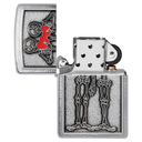 Зажигалка ZIPPO Влюбленная пара с покрытием матовый хром | Couple Love Brushed Chrome, латунь/сталь, серебристая, 36x13x57 мм для нанесения логотипа