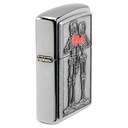 Зажигалка ZIPPO Влюбленная пара с покрытием матовый хром | Couple Love Brushed Chrome, латунь/сталь, серебристая, 36x13x57 мм для нанесения логотипа