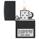 Зажигалка ZIPPO Номерной знак с черным матовым покрытием | License Plate Black Matte, латунь/сталь, черная, 38x13x57 мм для нанесения логотипа