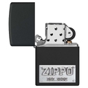 Зажигалка ZIPPO Номерной знак с черным матовым покрытием | License Plate Black Matte, латунь/сталь, черная, 38x13x57 мм для нанесения логотипа