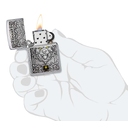 Зажигалка ZIPPO Эмблема с головой волка с покрытием матовый хром | Wolf Emblem Brushed Chrome, латунь/сталь, серебристая, 36x13x57 мм для нанесения логотипа