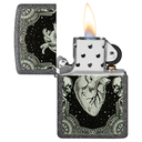 Зажигалка ZIPPO Сердце с каменным покрытием | Heart Design Iron Stone, латунь/сталь, серая, 38x13x57 мм для нанесения логотипа