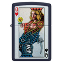 Зажигалка ZIPPO Королева с темно-синем матовым покрытием | Queen Design Navy Matte, латунь/сталь, синяя, матовая, 38x13x57 мм для нанесения логотипа