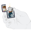 Зажигалка ZIPPO Королева с темно-синем матовым покрытием | Queen Design Navy Matte, латунь/сталь, синяя, матовая, 38x13x57 мм для нанесения логотипа