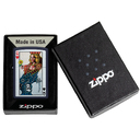 Зажигалка ZIPPO Королева с темно-синем матовым покрытием | Queen Design Navy Matte, латунь/сталь, синяя, матовая, 38x13x57 мм для нанесения логотипа