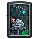 Зажигалка ZIPPO Божья коровка с черным матовым покрытием | Ladybug Design Black Matte, латунь/сталь, черная, матовая, 38x13x57 мм для нанесения логотипа