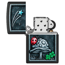 Зажигалка ZIPPO Божья коровка с черным матовым покрытием | Ladybug Design Black Matte, латунь/сталь, черная, матовая, 38x13x57 мм для нанесения логотипа