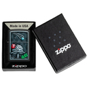 Зажигалка ZIPPO Божья коровка с черным матовым покрытием | Ladybug Design Black Matte, латунь/сталь, черная, матовая, 38x13x57 мм для нанесения логотипа