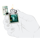 Зажигалка ZIPPO Зловещее привидение с покрытием, светящимся в темноте зеленым | Spooky Design Glow In The Dark Green, латунь/сталь, белая, 38x13x57 мм для нанесения логотипа