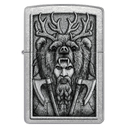 Зажигалка ZIPPO Варвар с покрытием поцарапанный хром | Barbarian Design Street Chrome, латунь/сталь, серебристая, 38x13x57 мм для нанесения логотипа