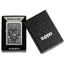 Зажигалка ZIPPO Варвар с покрытием поцарапанный хром | Barbarian Design Street Chrome, латунь/сталь, серебристая, 38x13x57 мм для нанесения логотипа