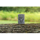 Зажигалка ZIPPO Варвар с покрытием поцарапанный хром | Barbarian Design Street Chrome, латунь/сталь, серебристая, 38x13x57 мм для нанесения логотипа