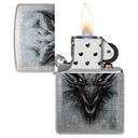 Зажигалка ZIPPO Дракон с узором переплетение | Dragon Design Linen Weave, латунь/сталь, серебристая, 38x13x57 мм для нанесения логотипа