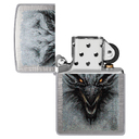 Зажигалка ZIPPO Дракон с узором переплетение | Dragon Design Linen Weave, латунь/сталь, серебристая, 38x13x57 мм для нанесения логотипа