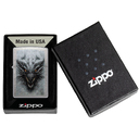 Зажигалка ZIPPO Дракон с узором переплетение | Dragon Design Linen Weave, латунь/сталь, серебристая, 38x13x57 мм для нанесения логотипа