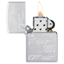 Зажигалка ZIPPO Джеймс Бонд с покрытием сатинированный хром | James Bond™ Satin Chrome, латунь/сталь, серебристая, 38x13x57 мм для нанесения логотипа