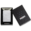 Зажигалка ZIPPO Джеймс Бонд с покрытием сатинированный хром | James Bond™ Satin Chrome, латунь/сталь, серебристая, 38x13x57 мм для нанесения логотипа