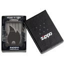 Зажигалка ZIPPO Пламя с черным глянцевым покрытием | Zippo Design High Polish Black, латунь/сталь, черная, глянцевая, 38x13x57 мм для нанесения логотипа