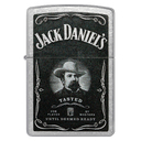 Зажигалка ZIPPO Джек Дэниэлс с покрытием поцарапанный хром | Jack Daniels® Street Chrome, латунь/сталь, серебристая, 38x13x57 мм для нанесения логотипа