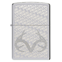Зажигалка ZIPPO Олений рог и камуфляж с покрытием Глянцевый хром | Realtree Antler Design High Polish Chrome, латунь/сталь, серебристая, 38x13x57 мм для нанесения логотипа