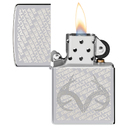 Зажигалка ZIPPO Олений рог и камуфляж с покрытием Глянцевый хром | Realtree Antler Design High Polish Chrome, латунь/сталь, серебристая, 38x13x57 мм для нанесения логотипа