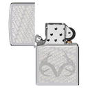 Зажигалка ZIPPO Олений рог и камуфляж с покрытием Глянцевый хром | Realtree Antler Design High Polish Chrome, латунь/сталь, серебристая, 38x13x57 мм для нанесения логотипа
