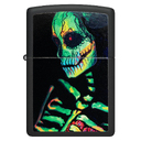 Зажигалка ZIPPO Скелет с покрытием черный свет | Skeleton Design Black Light, латунь/сталь, черная, матовая, 38x13x57 мм для нанесения логотипа