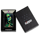 Зажигалка ZIPPO Скелет с покрытием черный свет | Skeleton Design Black Light, латунь/сталь, черная, матовая, 38x13x57 мм для нанесения логотипа