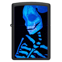 Зажигалка ZIPPO Скелет с покрытием черный свет | Skeleton Design Black Light, латунь/сталь, черная, матовая, 38x13x57 мм для нанесения логотипа