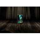 Зажигалка ZIPPO Скелет с покрытием черный свет | Skeleton Design Black Light, латунь/сталь, черная, матовая, 38x13x57 мм для нанесения логотипа