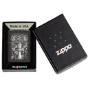 Зажигалка ZIPPO Шахматы с черным глянцевым покрытием | Chess Design High Polish Black, латунь/сталь, черная, 38x13x57 мм для нанесения логотипа