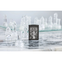 Зажигалка ZIPPO Шахматы с черным глянцевым покрытием | Chess Design High Polish Black, латунь/сталь, черная, 38x13x57 мм для нанесения логотипа