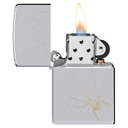 Зажигалка ZIPPO Паук с покрытием Глянцевый хром | Spider Design High Polish Chrome, латунь/сталь, серебристая, 38x13x57 мм для нанесения логотипа