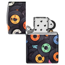 Зажигалка ZIPPO Виниловые пластинки с матовым покрытием на 540 | Records Design 540 Matte, латунь/сталь, черная, 38x13x57 мм для нанесения логотипа