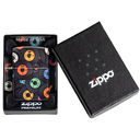 Зажигалка ZIPPO Виниловые пластинки с матовым покрытием на 540 | Records Design 540 Matte, латунь/сталь, черная, 38x13x57 мм для нанесения логотипа