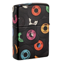 Зажигалка ZIPPO Виниловые пластинки с матовым покрытием на 540 | Records Design 540 Matte, латунь/сталь, черная, 38x13x57 мм для нанесения логотипа