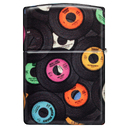 Зажигалка ZIPPO Виниловые пластинки с матовым покрытием на 540 | Records Design 540 Matte, латунь/сталь, черная, 38x13x57 мм для нанесения логотипа