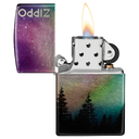 Зажигалка ZIPPO Красочное небо с покрытием Искусственно состаренный хром | Colorful Sky 540 Tumbled Chrome, латунь/сталь, разноцветная, 38x13x57 мм для нанесения логотипа
