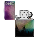 Зажигалка ZIPPO Красочное небо с покрытием Искусственно состаренный хром | Colorful Sky 540 Tumbled Chrome, латунь/сталь, разноцветная, 38x13x57 мм для нанесения логотипа